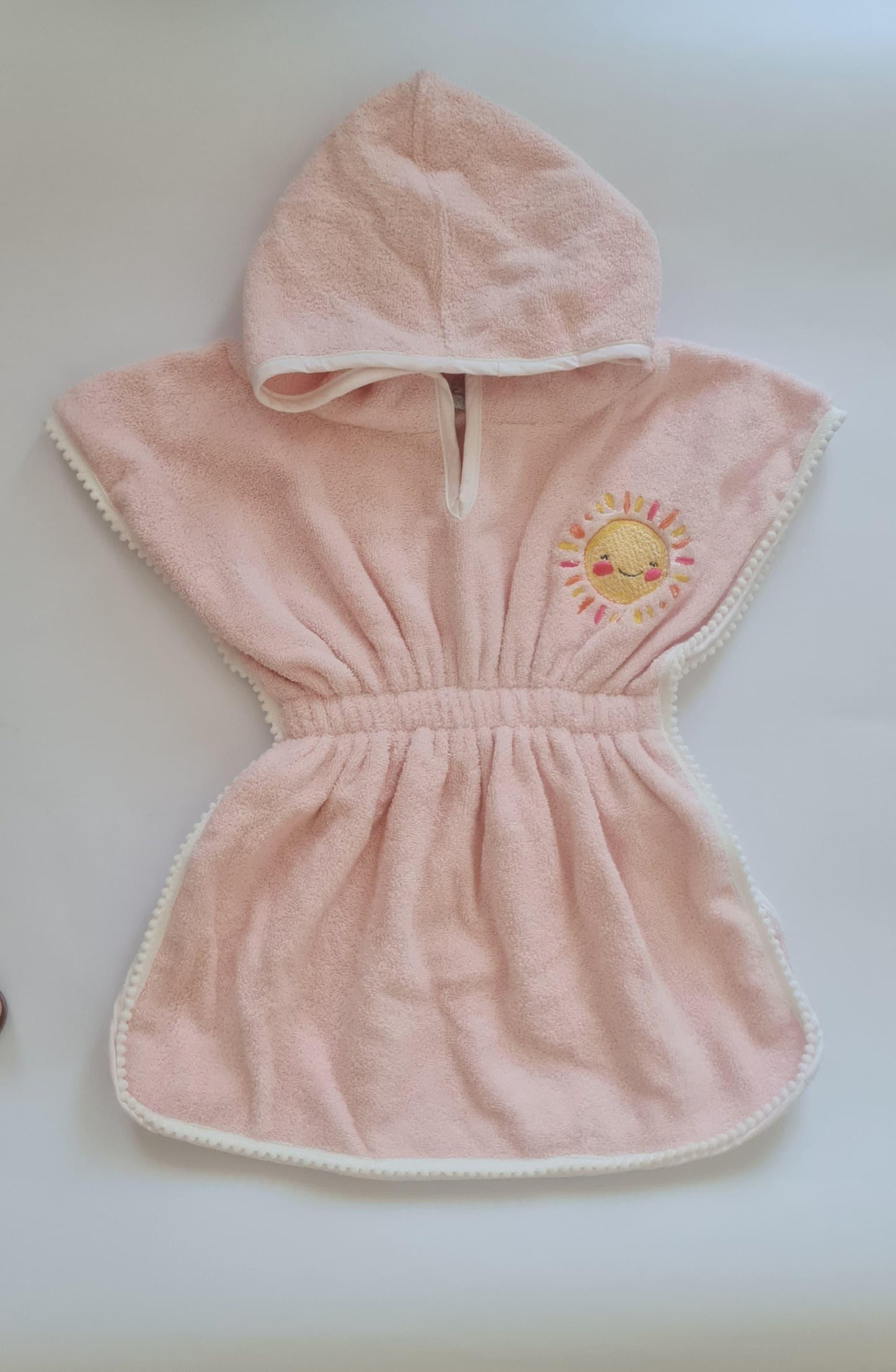 Sweet Pink Sun Hooded Poncho