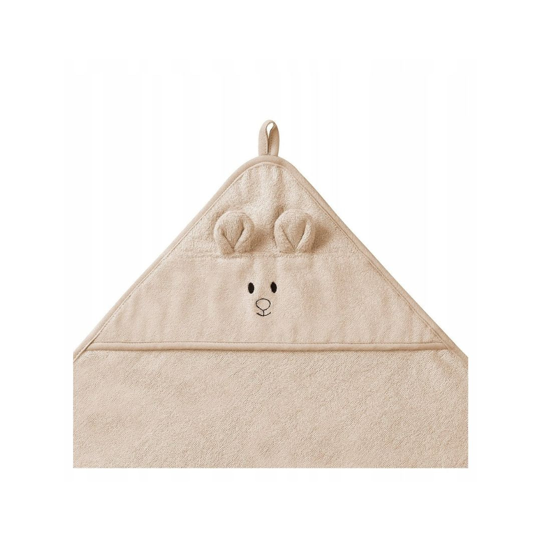 Babyono Bamboo Hooded Bath Towel 100x100cm - Dark Beige