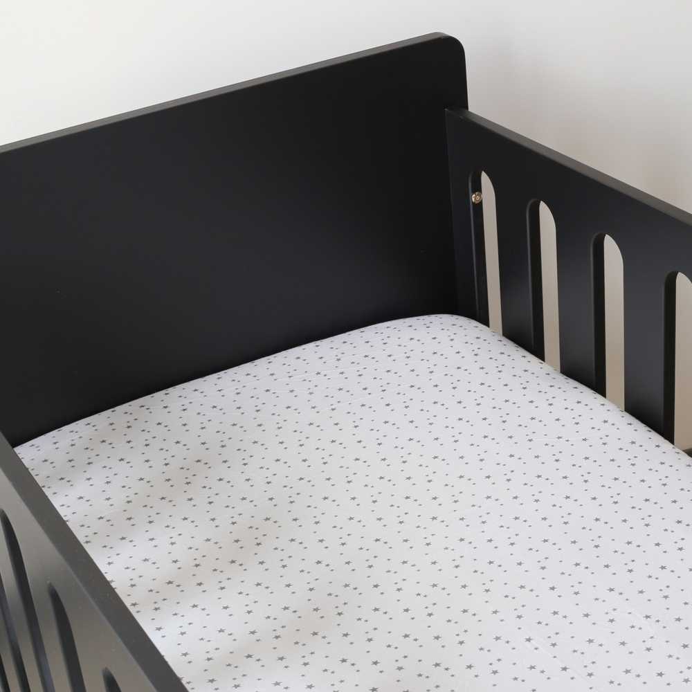 Three Kilos Seven: Set of 2 Fitted Sheets – Stars & Grey