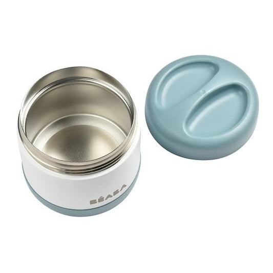 BÉABA Thermo-Portion Insulated Stainless Steel Food Jar (500ml – Baltic Blue/White)