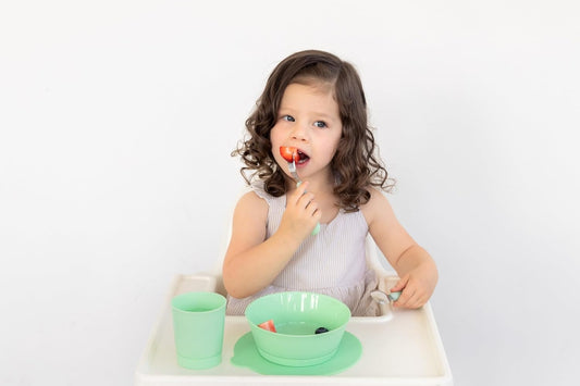 Ubbi: Toddler Stainless Steel Fork & Spoon Set (4-Pack) – Blue & Green