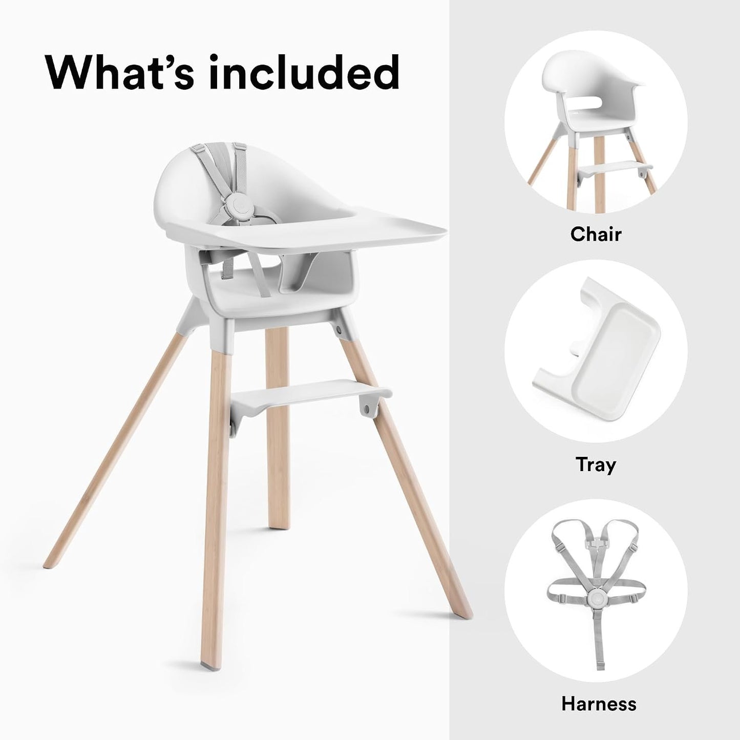Stokke®: Clikk™ High Chair - Portable Baby Highchair (White)