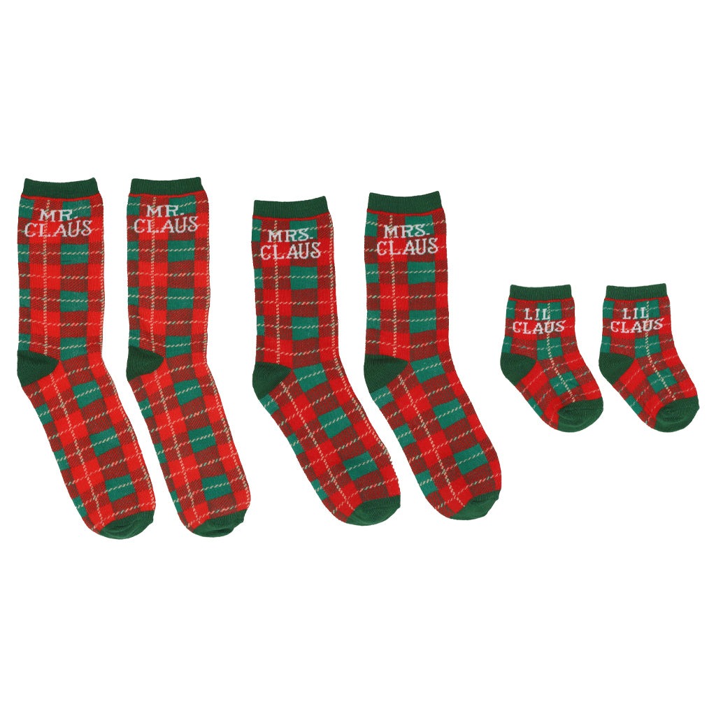 mom, dad and baby holiday sock set