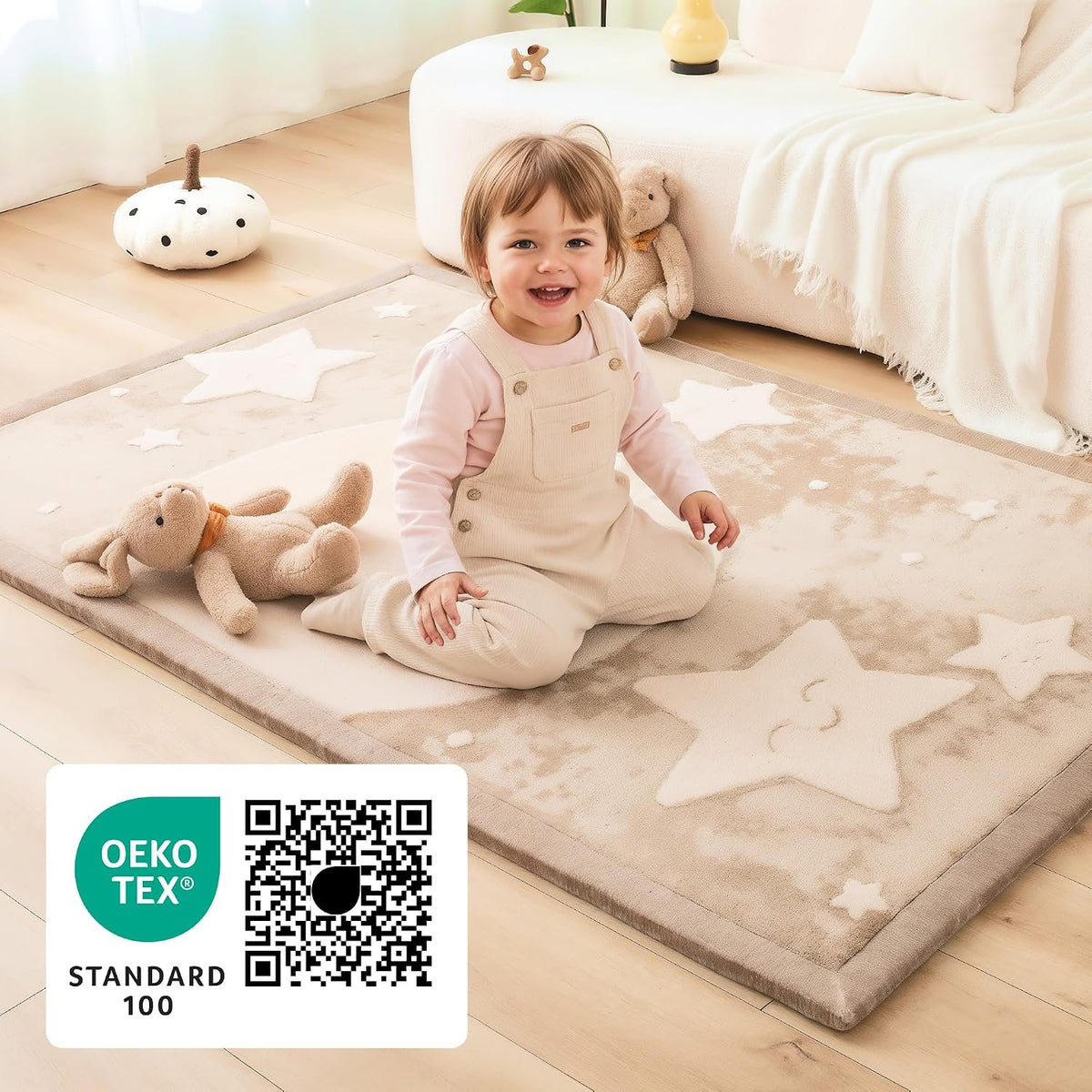 Hakuna Matte CloudRise Baby Play Mat – Moon & Stars (47" x 67")