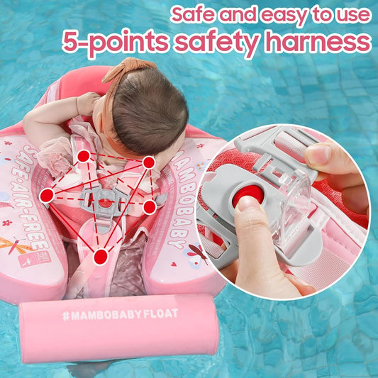 Mambobaby Non-Inflatable Chest Baby Float with Canopy – Butterfly Edition