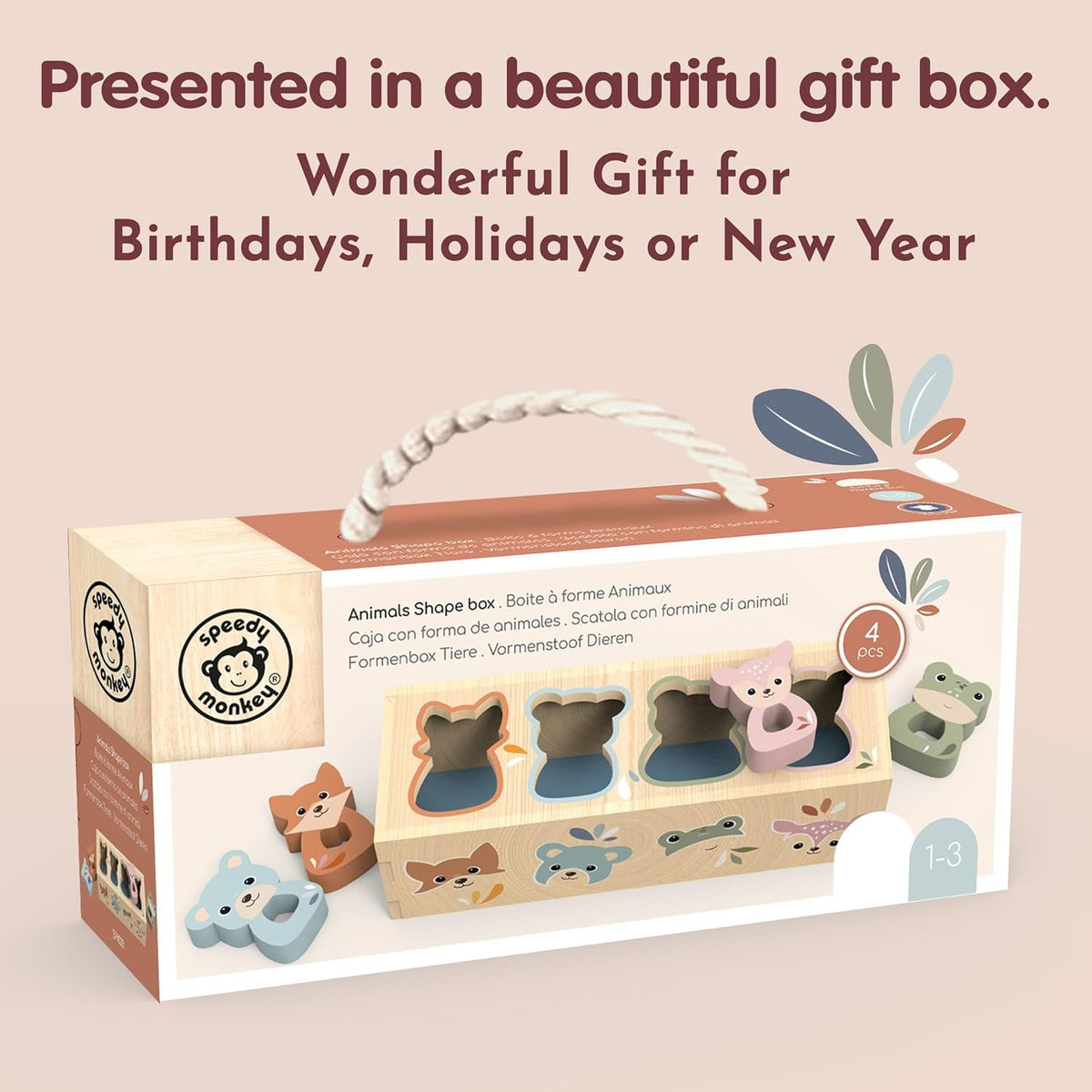 Speedy Monkey Wooden Animal Shape Box