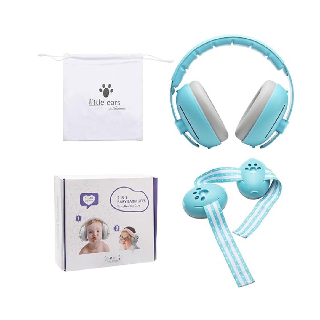 Baby & Toddler 2-in-1 Noise Protection Earmuffs – Blue