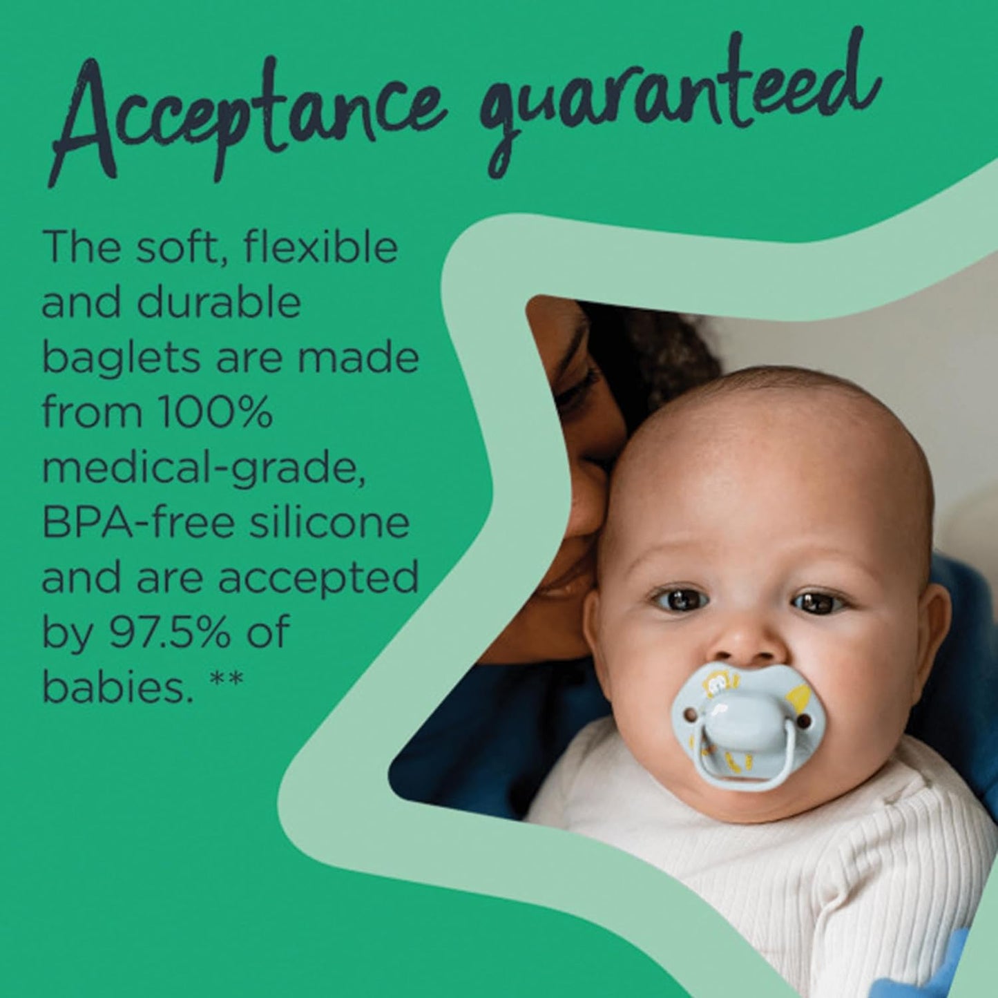 Tommee Tippee Moda Orthodontic Soothers (0-6 Months) – 2 Pack Assorted