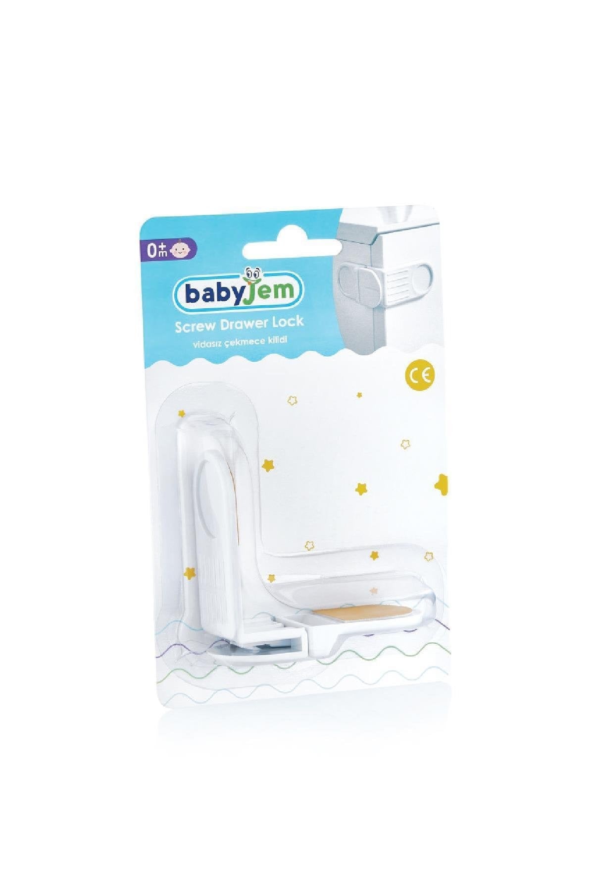 Babyjem Non Screw Drawer Lock / White