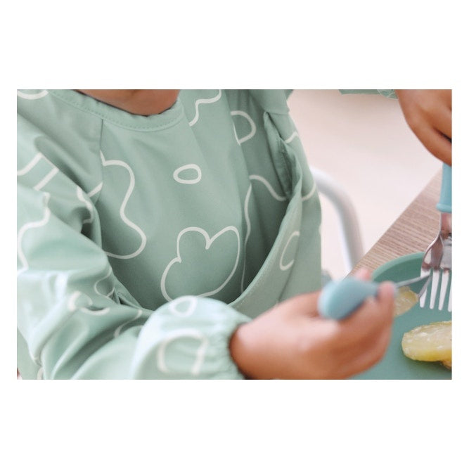 BÉABA 2-in-1 Fabric Bib with Removable Sleeves – Sage Green