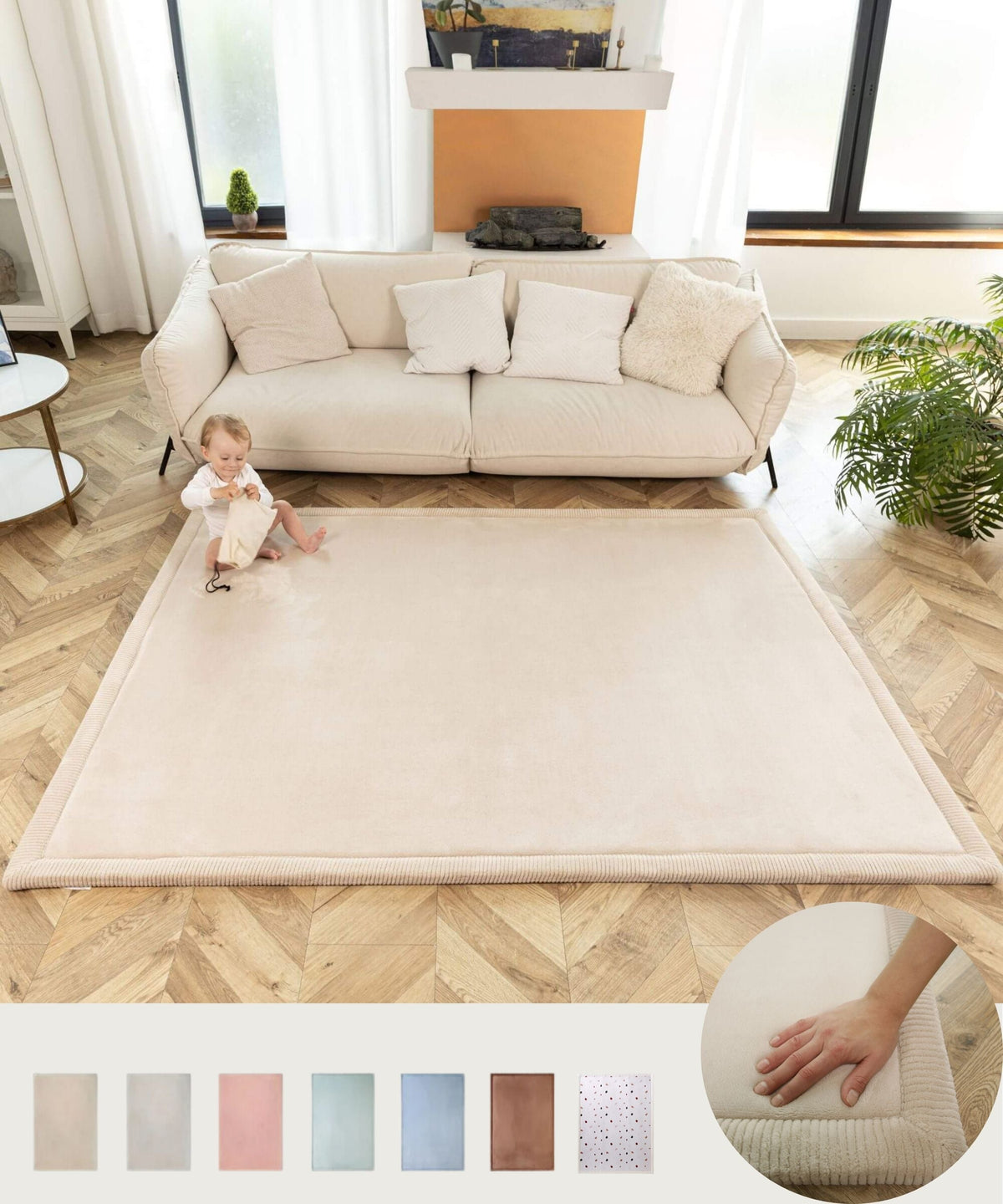 Hakuna Mat Cloud-Soft Children's Rug (200 x 150 x 2.5 cm) โ Pastel Collection