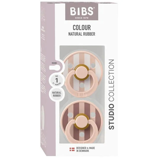 Studio Colour Round Latex Pacifier Pack Of 2 Size 1 - Blush Mix