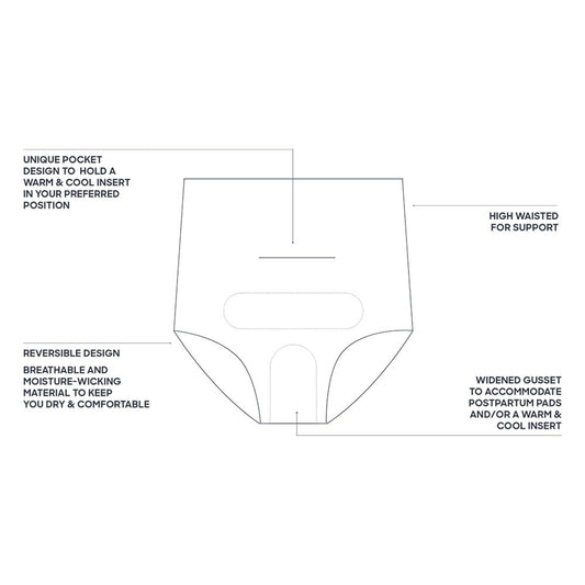 Bare Mum Postpartum Briefs Reversible – Black