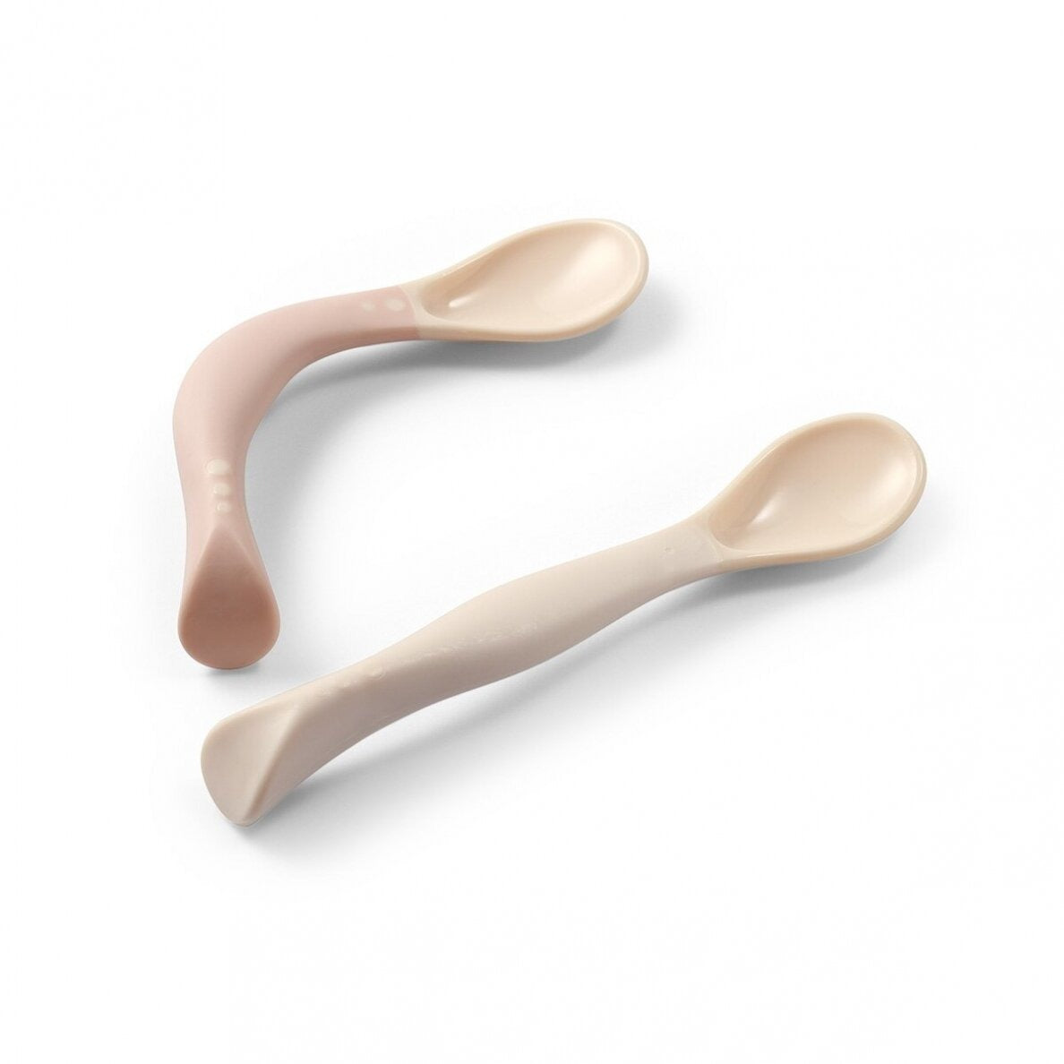plastic spoons for babies 2 pcs beige pink