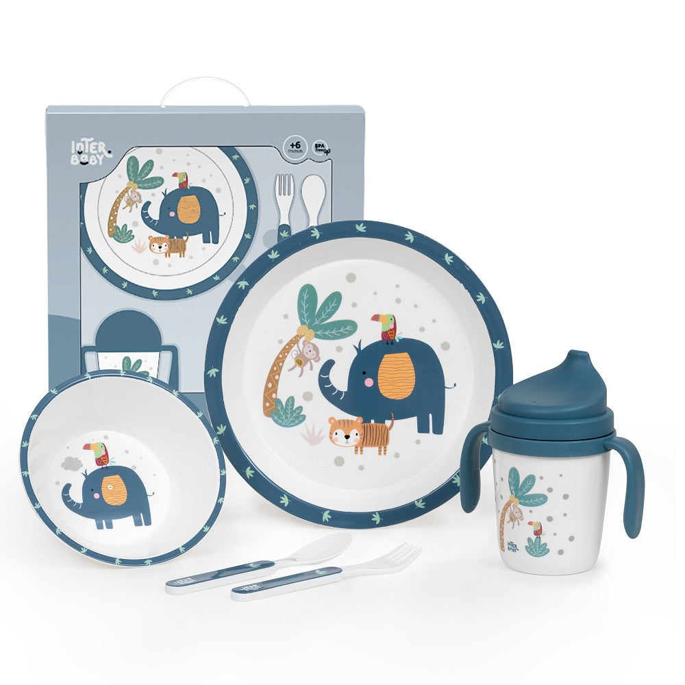 Jungle Blue Kids Dinner Set