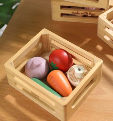 Classic World Wooden Crate with Vegetables