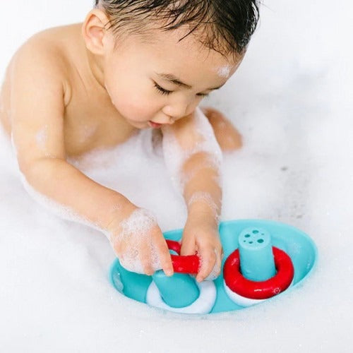 Boat and buoys bath toy