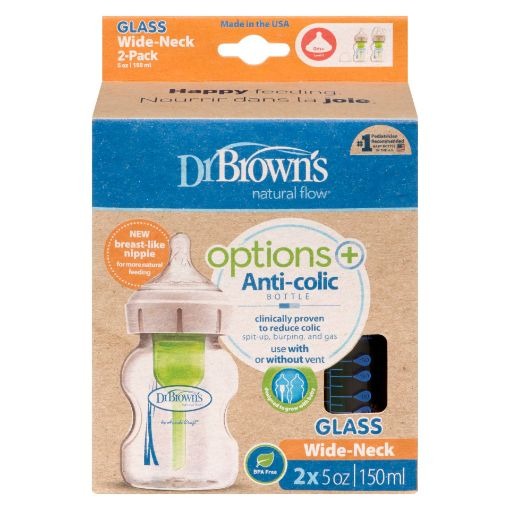 Options+ Anti-Colic Wide Neck Baby Bottles