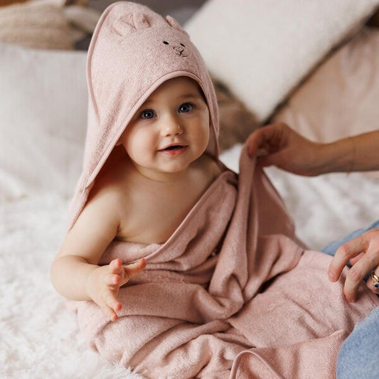 Babyono Bamboo Hooded Bath Towel 100x100cm - Pink