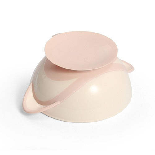 Suction Cup Bowl With Spoon Cream -Pink