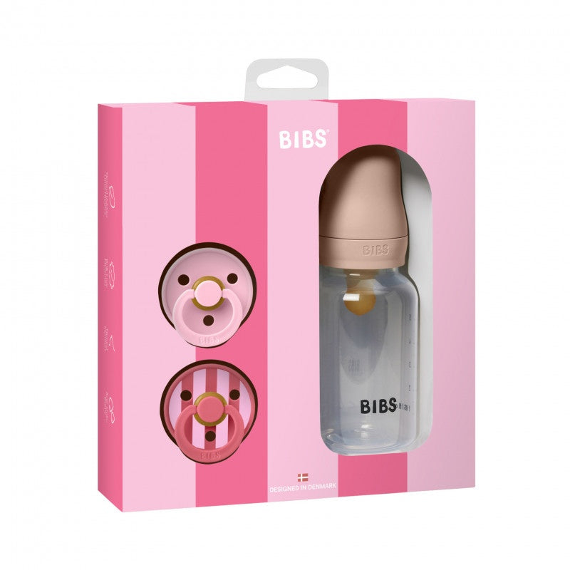 BIBS: Baby Sprinkle Gift Set (Glass Bottle & Pacifiers) – Blush