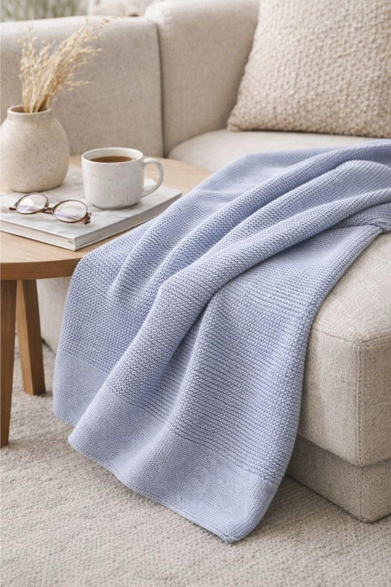 Ander: Bamboo Baby Blanket - Blue (75x100 cm)