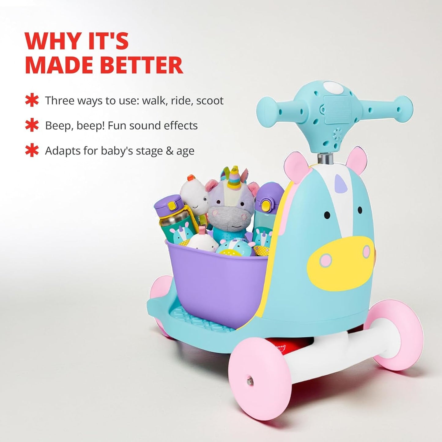 Skip Hop: ZOO 3-in-1 Ride-On Toy – Hedgehog