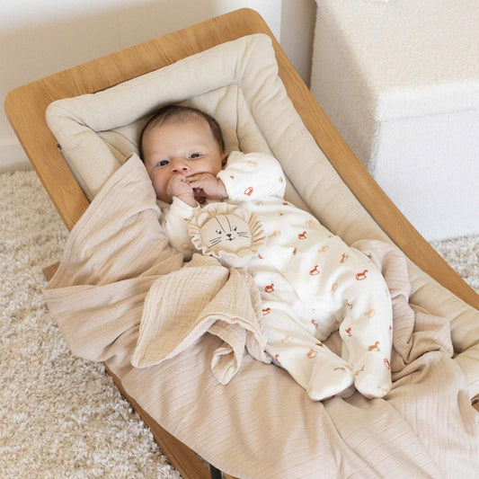 Trois Kilos Sept Horse Rocker Footed Sleepsuit – Ecru (6 Months)
