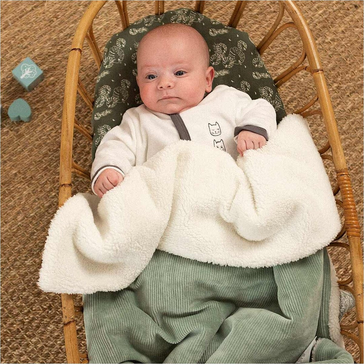 Trois Kilos Sept Wooly Sherpa Blanket Mint (75 x 100 cm)