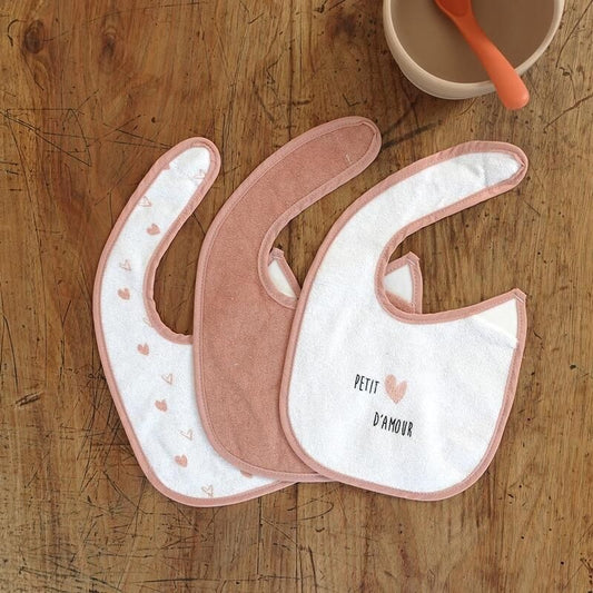 Trois Kilos Sept: 6-Pack Newborn Bibs – Blanc & Rose