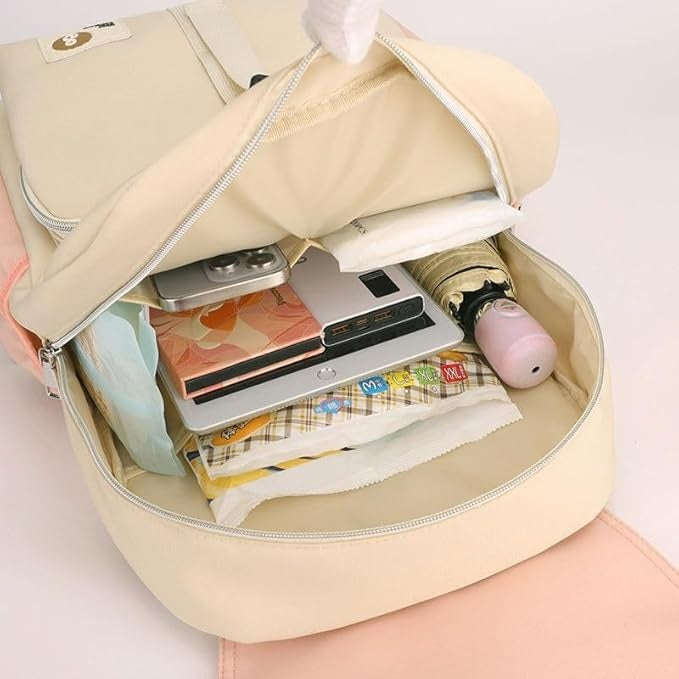 Pastel Dream Diaper Backpack – Sky Blue & Cream