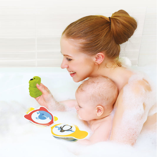 A vibrant collection of multicolored textured balls and soft blocks from the Ludi sensory discovery set.