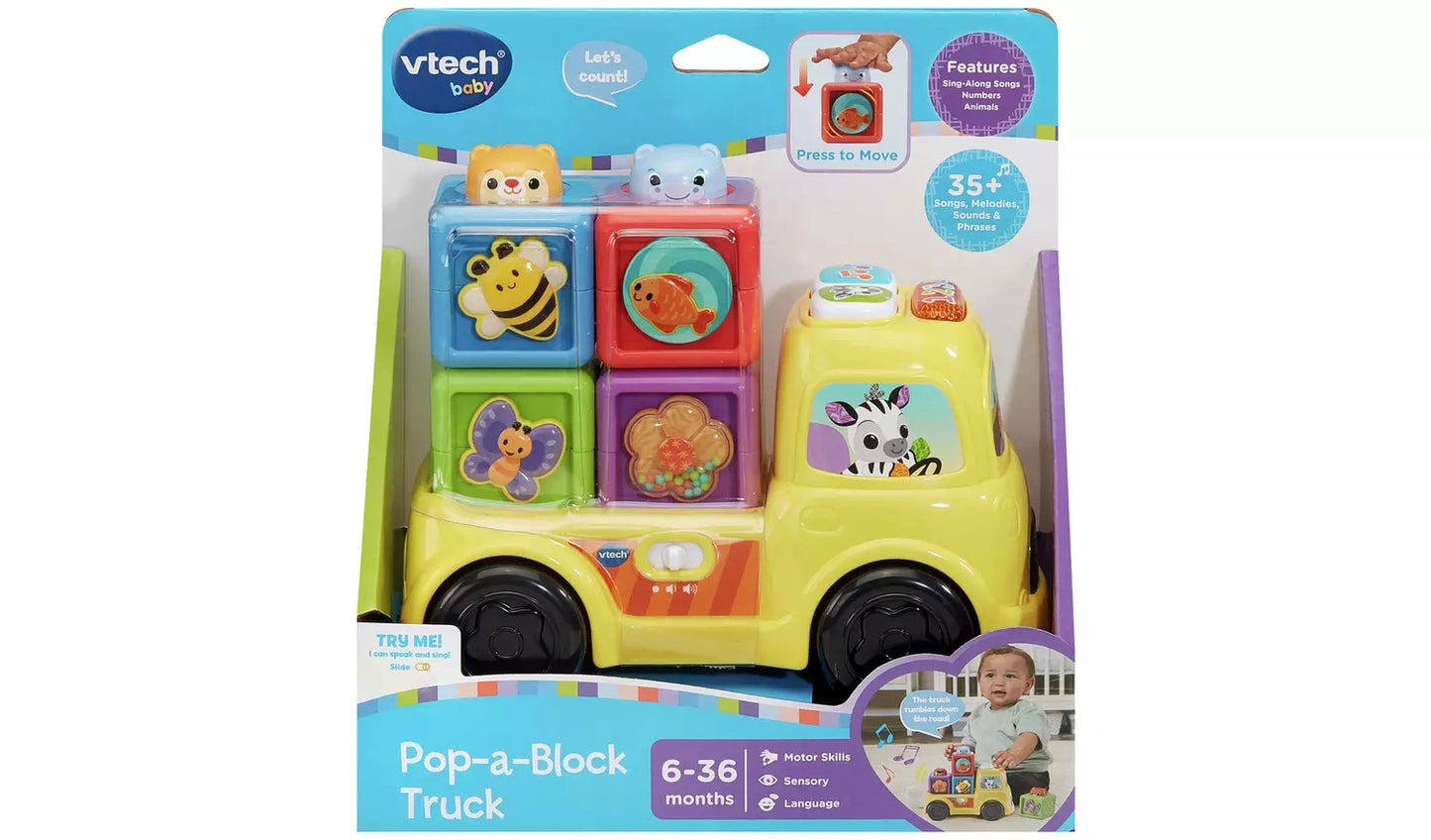 VTech Baby: Pop-a-Block Truck Interactive Learning Toy