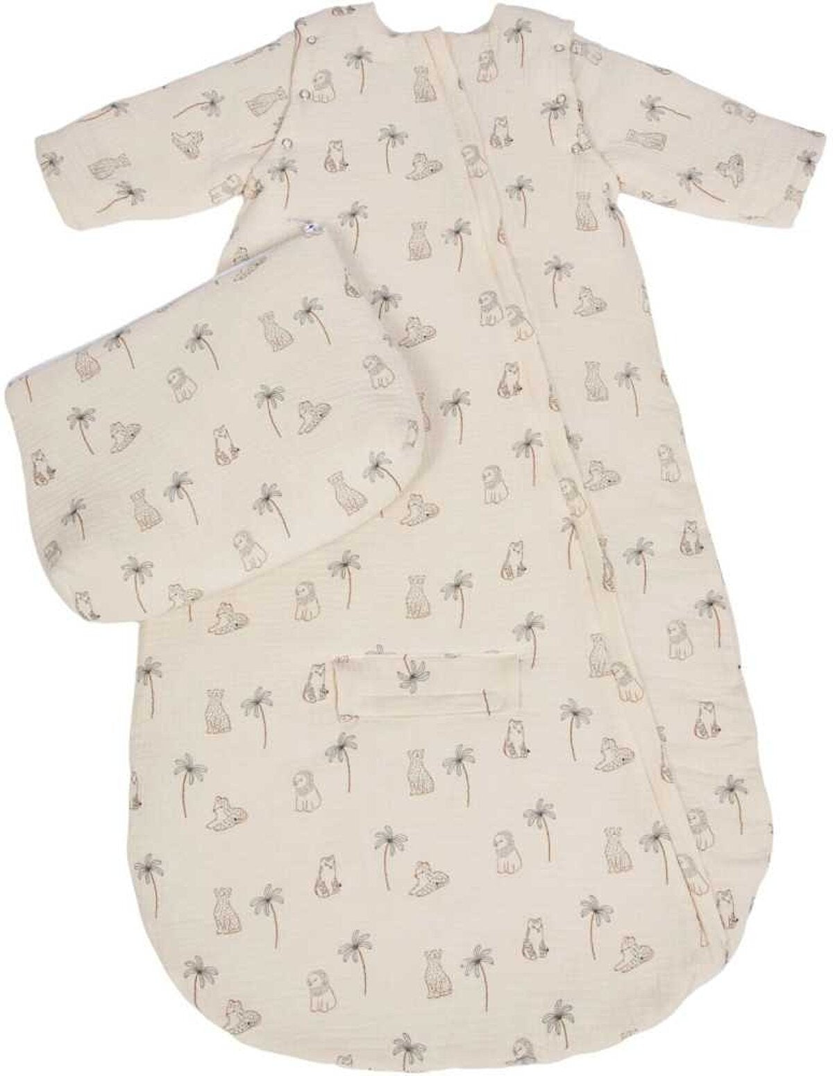 CANDIDE 90cm Travel Blanket Sleep Sack – White Tiger Print