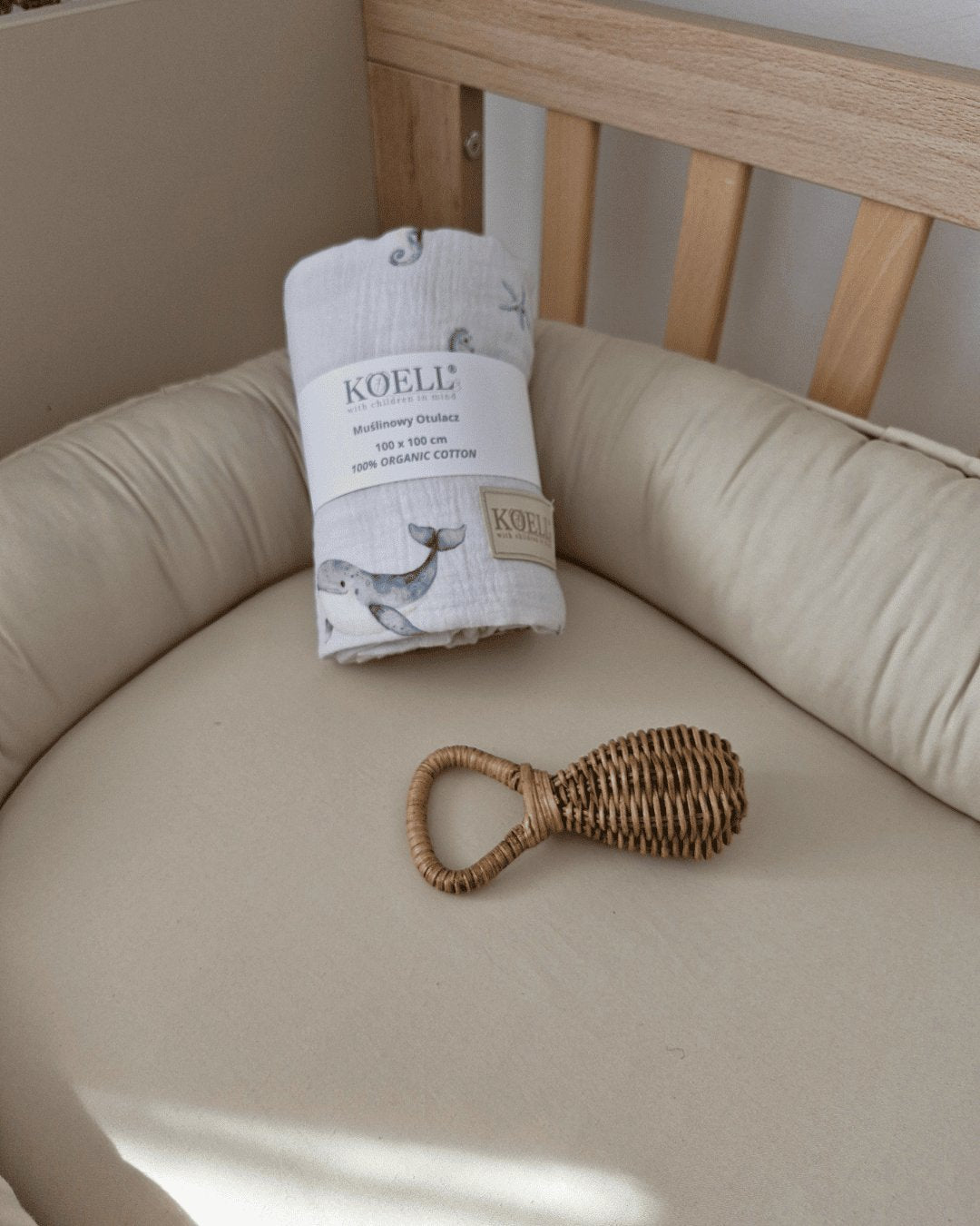 Muslin Swaddle & Summer Blanket 100x100 cm - Whales Print
