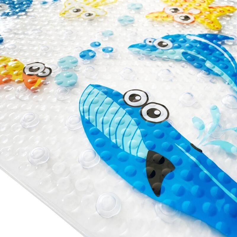 Multicolored non-slip bath mat