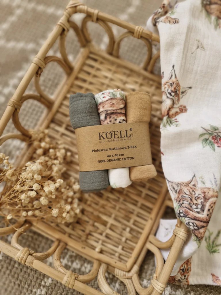 Koell: Three-Pack Muslin Diapers - "Rysie"
