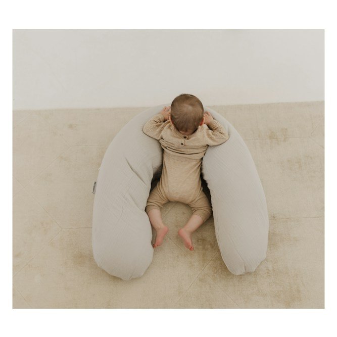 THERALINE The Original Maternity & Nursing Pillow – Light Grey Muslin