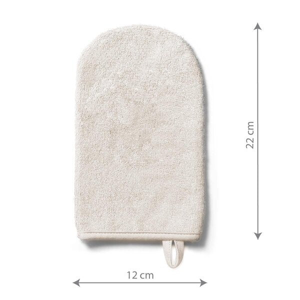 Babyono Natural Bamboo Bath Mitt-Cream/White