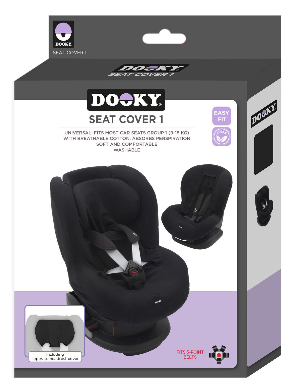 Universal Toddler Car Seat Cover – Group 1 (Black Uni)