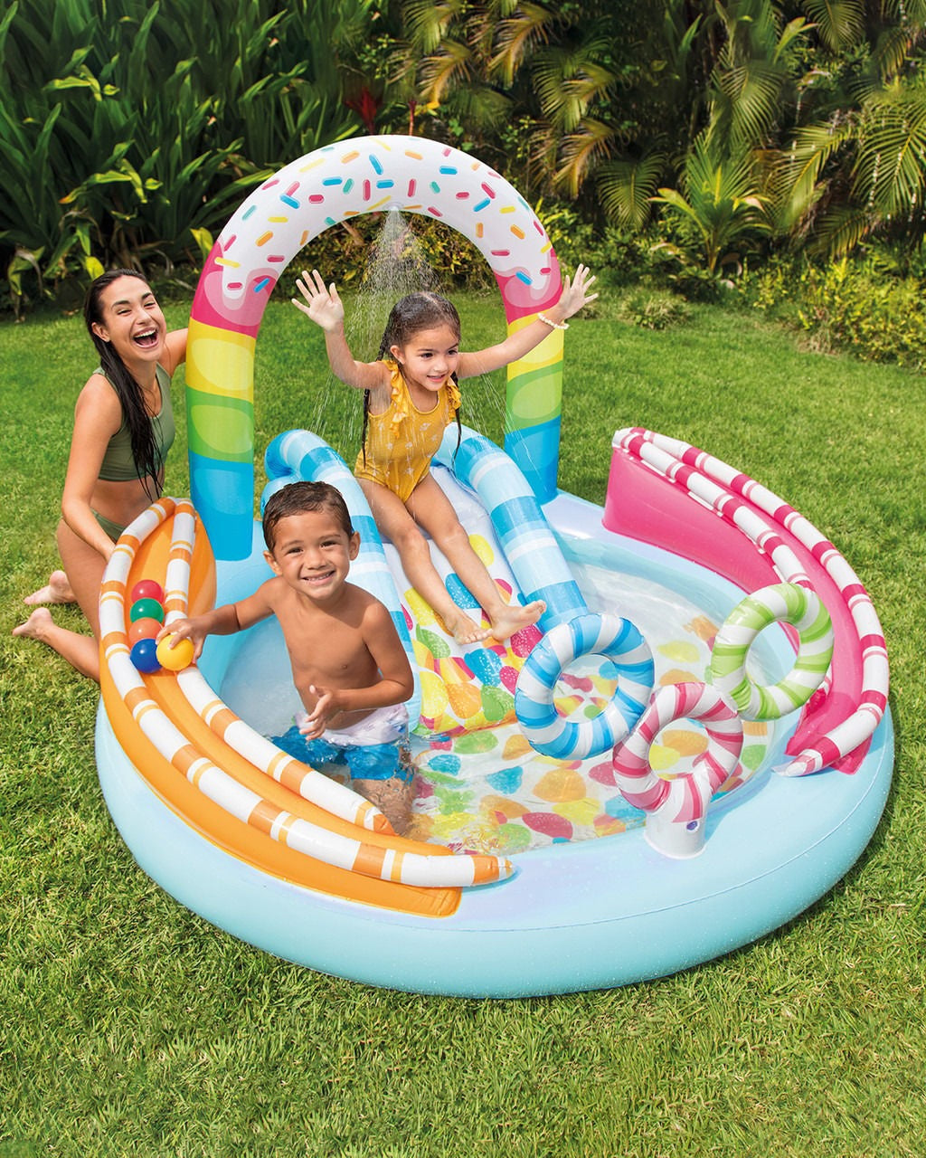 INTEX: Candy Fun Inflatable Play Center with Water Slide
