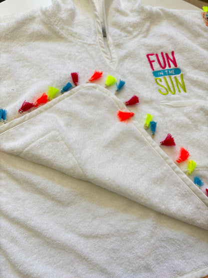 Tassel-Trimmed Hooded Poncho