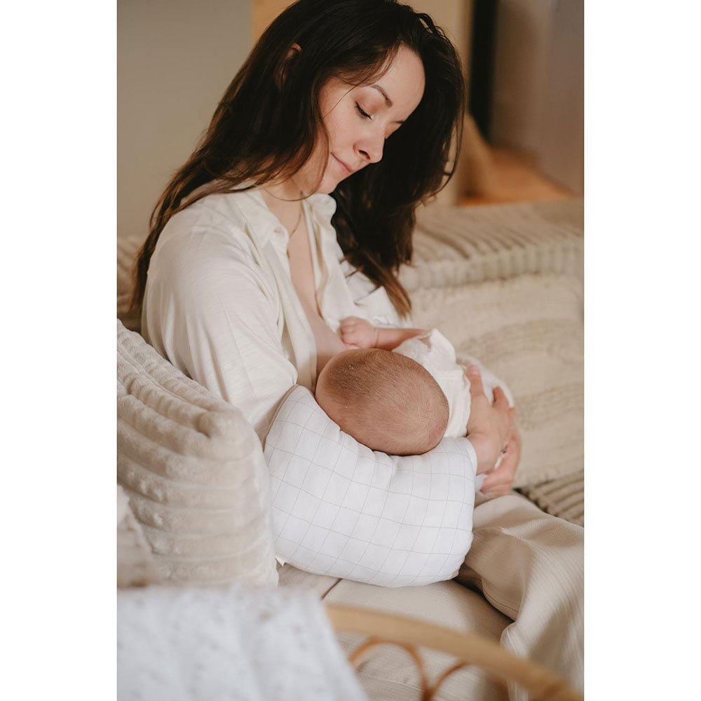 Candide Beige Grid Jersey Armband Feeding Pillow