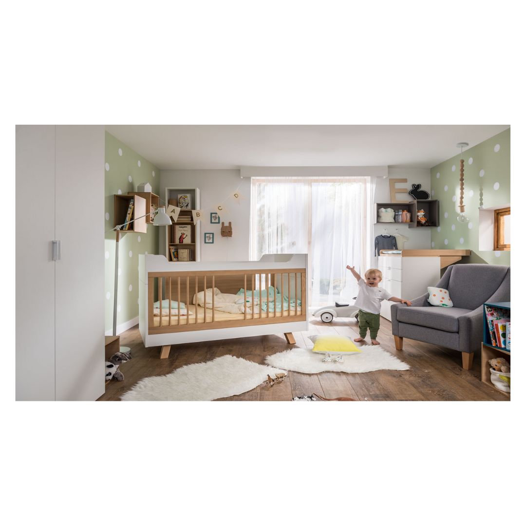 Vox Cot Bed With Removable Bar 70X140 4YOU White/Oak