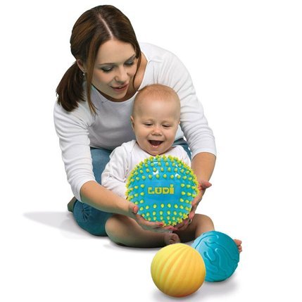 LUDI: 3 Blue Sensory Balls Set (6+ Months)