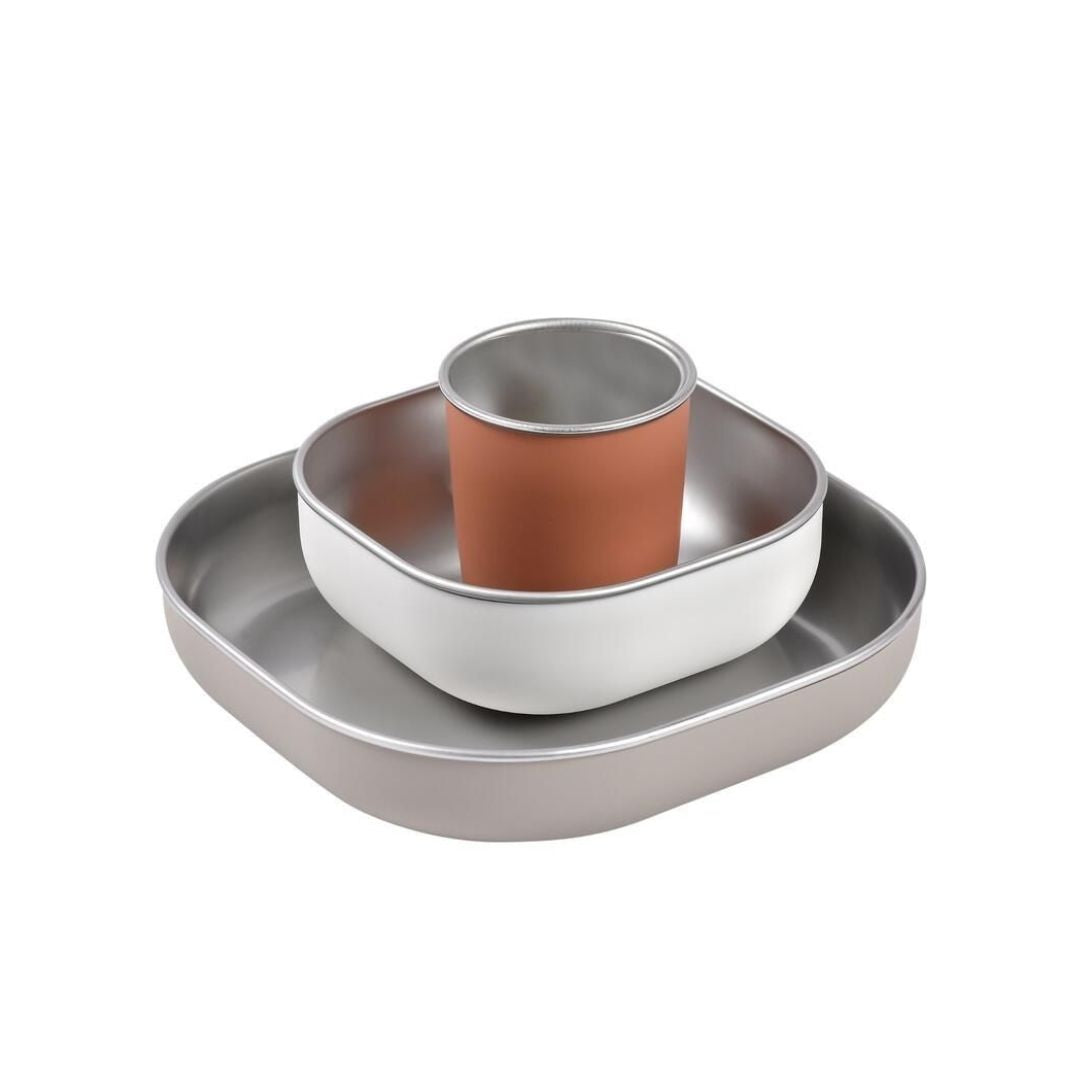 Béaba Terracotta Stainless Steel Meal Set