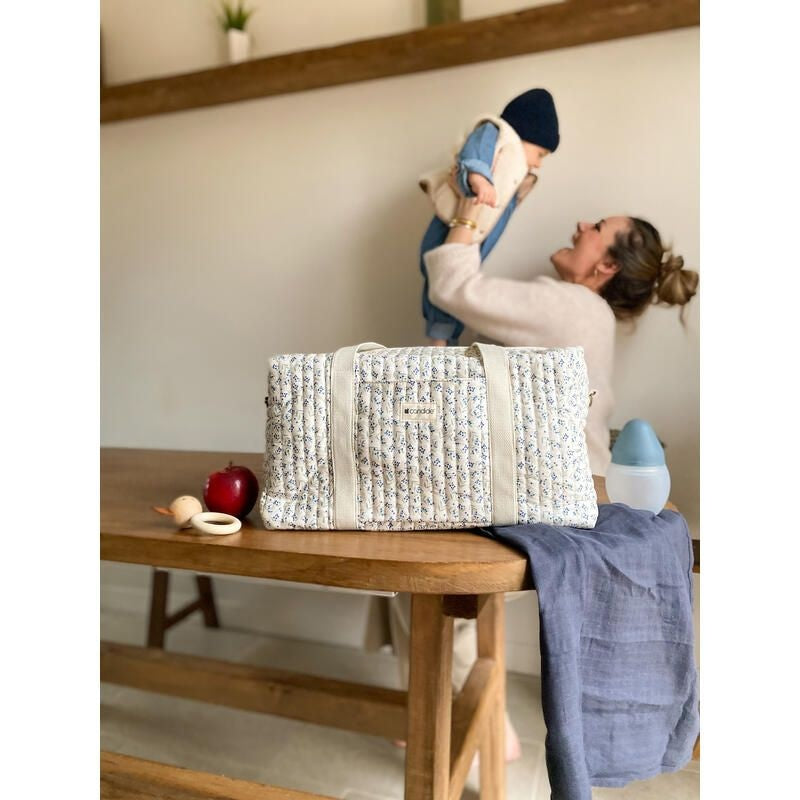 Candide: Blueberry Quilted Diaper Bag (Sac à Langer)