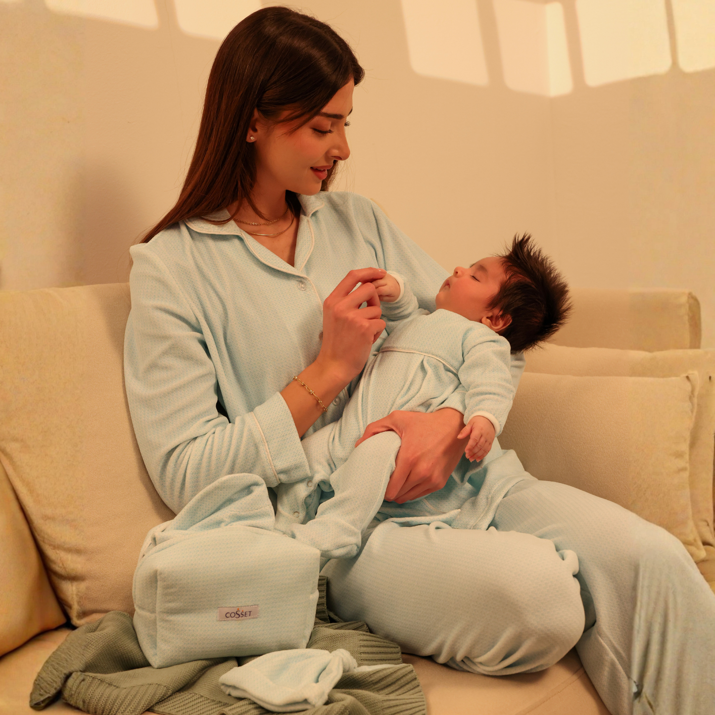 Cosset Loungewear Moments Mommy & Me Loungewear Set – Green "Medium"