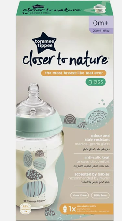 Tommee Tippee Closer to Nature Glass Bottles Green