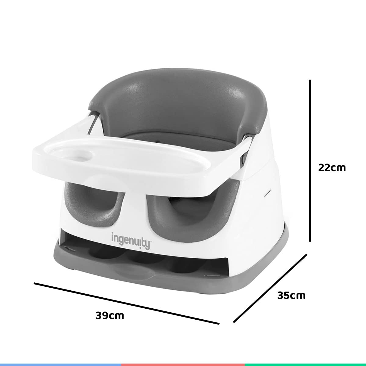 Baby Base 2-in-1 Seat Slate Booster Feeding Seat